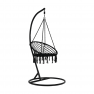 Függő szék, pamut+fém/fekete, AMADO 2 NEW
