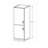 Szekrény a beépíthető hűtő számára D60ZL, balos, fehér/sosna Andersen, PROVANCE Szekrény a beépíthető hűtő számára D60ZL, balos, fehér/sosna Andersen, PROVANCE