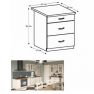 Fiókos alsószekrény, fehér/északi sosna, ROYAL D60S3 Fiókos alsószekrény, fehér/északi sosna, ROYAL D60S3