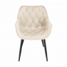 Dizájnos fotel, bézs Velvet anyag, FEDRIS
