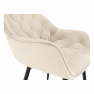 Dizájnos fotel, bézs Velvet anyag, FEDRIS