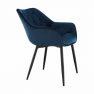 Dizájnos fotel, kék Velvet anyag, FEDRIS