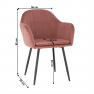 Dizájnos fotel, rózsaszínes barna Velvet anyag, ZIRKON