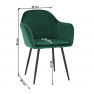 Dizájnos fotel, smaragd Velvet anyag, ZIRKON Dizájnos fotel, smaragd Velvet anyag, ZIRKON