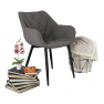 Dizájnos fotel, szürke anyag, FEDRIS