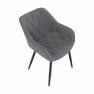 Dizájnos fotel, szürke anyag, FEDRIS