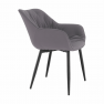 Dizájnos fotel, szürke anyag, FEDRIS