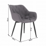Dizájnos fotel, szürke anyag, FEDRIS