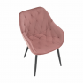 Dizájnos fotel, rózsaszín Velvet anyag, FEDRIS