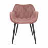 Dizájnos fotel, rózsaszín Velvet anyag, FEDRIS