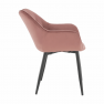Dizájnos fotel, rózsaszín Velvet anyag, FEDRIS