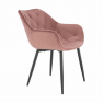 Dizájnos fotel, rózsaszín Velvet anyag, FEDRIS