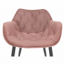 Dizájnos fotel, rózsaszín Velvet anyag, FEDRIS