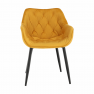 Dizájnos fotel, sárga Velvet anyag, FEDRIS