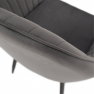 Dizájnos fotel, szürke Velvet anyag, ZIRKON