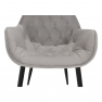 Dizájnos fotel, világos szürke Velvet anyag, FEDRIS