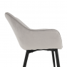 Dizájnos fotel, világos szürke Velvet anyag, FEDRIS