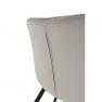 Dizájnos fotel, világos szürke Velvet anyag, FEDRIS
