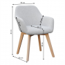Dizájnos fotel, világosszürke/bükk, CLORIN NEW Dizájnos fotel, világosszürke/bükk, CLORIN NEW