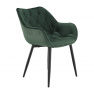 Dizájnos fotel, zöld Velvet anyag, FEDRIS