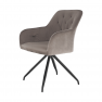 Forgószék, szürkésbarna Taupe Bársony szövet/fekete, VELEZA