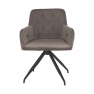Forgószék, szürkésbarna Taupe Bársony szövet/fekete, VELEZA
