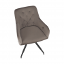Forgószék, szürkésbarna Taupe Bársony szövet/fekete, VELEZA