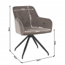 Forgószék, szürkésbarna Taupe Bársony szövet/fekete, VELEZA