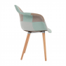 Fotel, anyag patchwork/menta/barna/bükk, KADIR NEW TIP 5