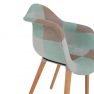 Fotel, anyag patchwork/menta/barna/bükk, KADIR NEW TIP 5