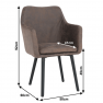 Étkező fotel, barnásszürke/fekete, DABIR Étkező fotel, barnásszürke/fekete, DABIR