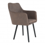 Étkező fotel, barnásszürke/fekete, DABIR Étkező fotel, barnásszürke/fekete, DABIR