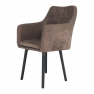 Étkező fotel, barnásszürke/fekete, DABIR Étkező fotel, barnásszürke/fekete, DABIR