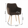 Étkező fotel, sötétbarna anyag/bükk, DABIR