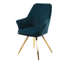 Étkezőszék, Velvet szövet sötétkék/sárgaréz, FARAH