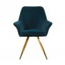 Étkezőszék, Velvet szövet sötétkék/sárgaréz, FARAH