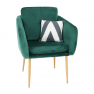 Dizájner fotel, smaragd Velvet szövet, AVETA