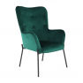 Dizájnos fotel, smaragd Velvet anyag, SURIL