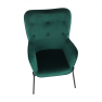 Dizájnos fotel, smaragd Velvet anyag, SURIL