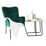 Dizájnos fotel, smaragd Velvet anyag, SURIL