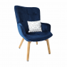 Dizájnos fotel, kék Velvet anyag, FODIL