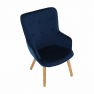 Dizájnos fotel, kék Velvet anyag, FODIL