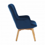 Dizájnos fotel, kék Velvet anyag, FODIL