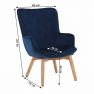 Dizájnos fotel, kék Velvet anyag, FODIL