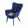 Dizájnos fotel, kék/fekete, FONDAR