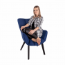 Dizájnos fotel, kék/fekete, FONDAR