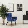 Dizájnos fotel, kék/fekete, FONDAR