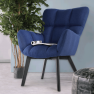 Dizájnos fotel, kék/fekete, FONDAR