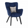 Dizájnos fotel, kék/fekete, FONDAR