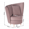 Fotel Art Deco stílusban, rózsaszín Kronos szövet/tölgy, ROUND NEW Fotel Art Deco stílusban, rózsaszín Kronos szövet/tölgy, ROUND NEW